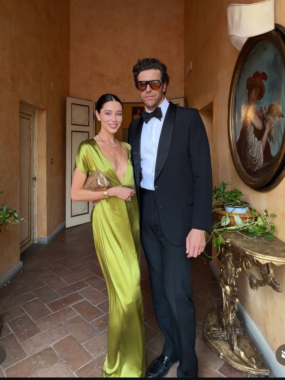 Dries Van Noten Olive Satin Maxi Dress with Deep V-Back - Picture 7 of 11